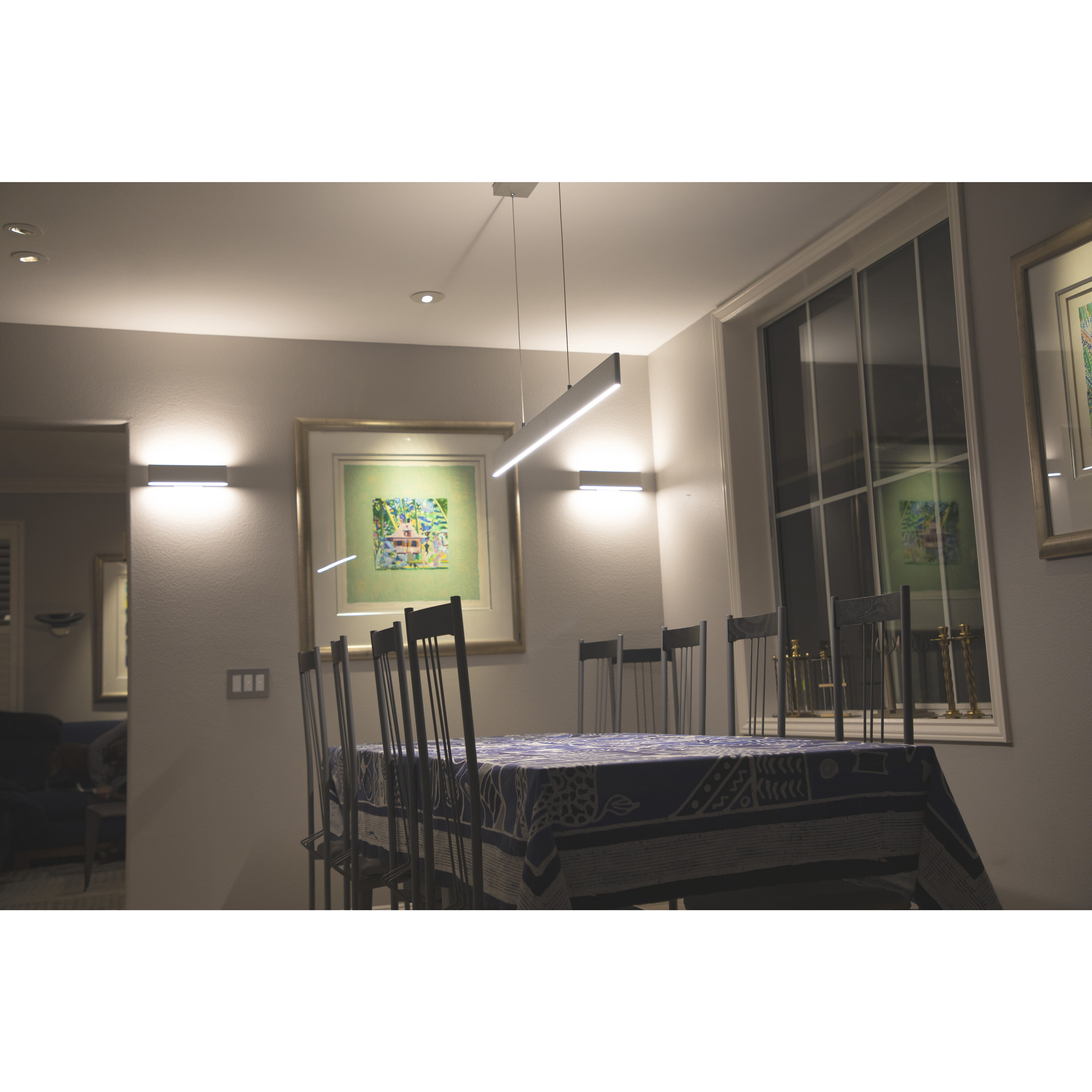 Slim LED 0.6 inch Brushed Aluminum Pendant Ceiling Light